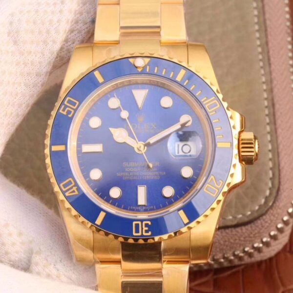Rolex Submariner Date 116618LB VR Factory 18K Yellow Gold Wrapped Blue Dial