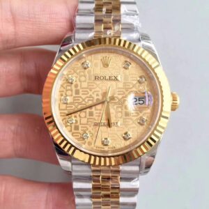Rolex Datejust 126333-0003 41MM EW Factory Diamond-studded Gold Textured Dial