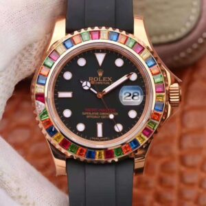 Rolex Yacht Master 116695SATS 40MM Noob Factory 18K Rose Gold Wrapped Black Dial