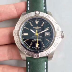 Breitling Avenger II Seawolf A1733110/BC30/435X/A20BASA.1 Green Leather Strap GF Factory Black Dial