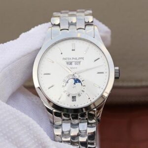 Patek Philippe Complications Annual Calendar 5396G KM Factory Steel Strap White Dial