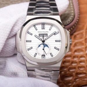 PF Factory Patek Philippe Nautilus 5726/1A-010 Moonphase Silver White Dial