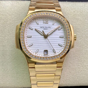 Patek Philippe Nautilus Ladies 7118/1200R-001 3K Factory Diamond-Set Bezel Replica Watches - Luxury Replica