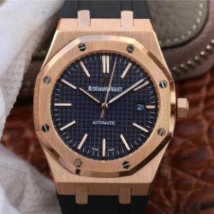 Audemars Piguet Royal Oak 15400 Rose Gold Black Strap Replica Watches - Luxury Replica