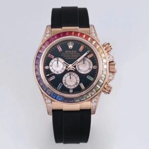Rolex Daytona 116595RBOW BL Factory Black Strap Replica Watches - Luxury Replica