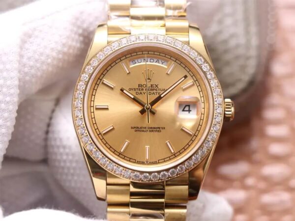 Rolex Day Date M228348RBR-0008 EW Factory Diamond-Set Bezel Replica Watches - Luxury Replica