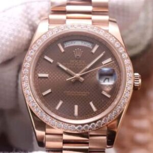 Rolex Day Date M228345RBR-0005 EW Factory Diamond-Set Bezel Replica Watches - Luxury Replica