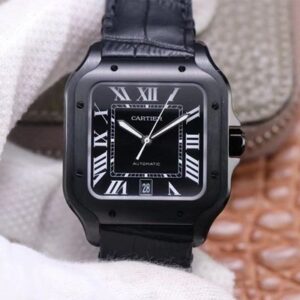 Cartier Santos WSSA0039 V6 Factory Black Bezel Replica Watches - Luxury Replica