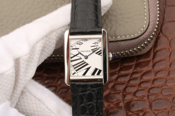 Cartier Tank W5200018 K11 Factory Black Strap Replica Watches - Luxury Replica