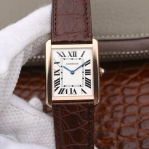 Cartier Tank W5200025 K11 Factory Brown Strap Replica Watches - Luxury Replica