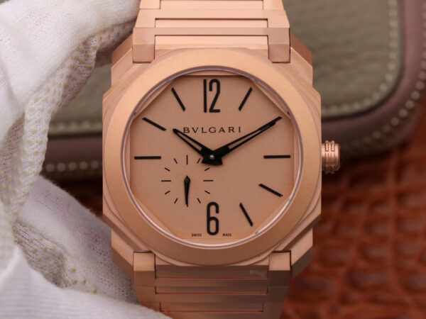 Bvlgari Octo Finissimo 102912 BV Factory Rose Gold Strap Replica Watches - Luxury Replica
