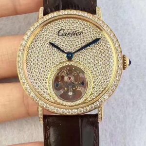 Cartier Rotonde Tourbillon Stainless Steel Bezel Replica Watches - Luxury Replica