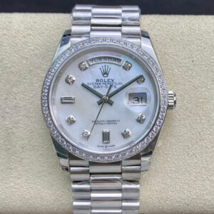 Rolex Day Date 128396TBR-0005 EW Factory Diamond-Set Bezel Replica Watches - Luxury Replica