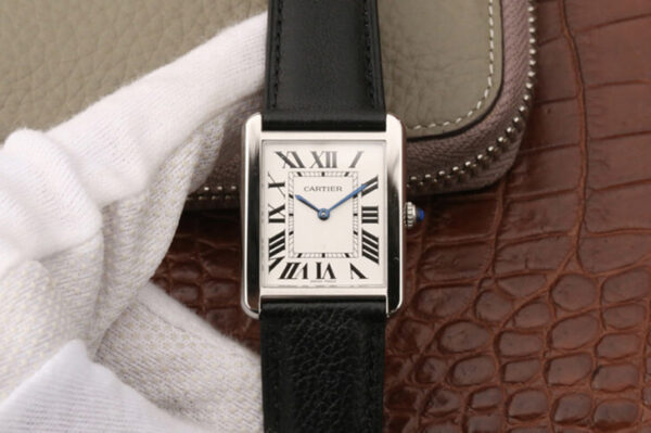 Cartier Tank WSTA0028 K11 Factory Black Strap Replica Watches - Luxury Replica