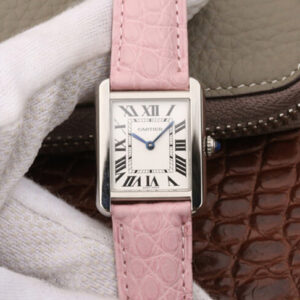 Cartier Tank Ladies K11 Factory Pink Strap Replica Watches - Luxury Replica