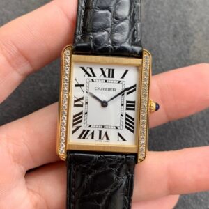 Cartier Tank K11 Factory Black Strap Replica Watches - Luxury Replica