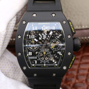 Richard Mille RM-011 Black Rubber Strap | US Replica - 1:1 Top quality replica watches factory, super clone Swiss watches.