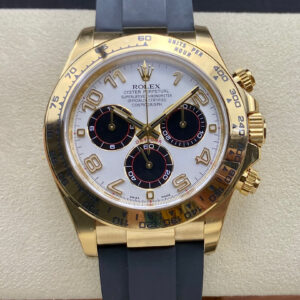 Rolex Cosmograph Daytona 116528 Clean Factory Black Rubber Strap Replica Watches - Luxury Replica