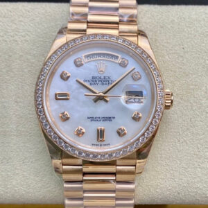 Rolex Day Date 128238 EW Factory White Dial Gold Strap Replica Watches - Luxury Replica
