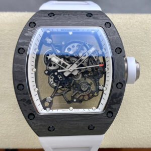 Richard Mille RM-055 BBR Factory Skeleton Dial White Strap Replica Watches - Luxury Replica