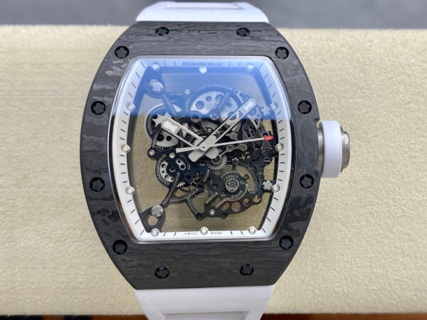 Richard Mille RM-055 Skeleton Dial White Strap | US Replica - 1:1 Top quality replica watches factory, super clone Swiss watches.