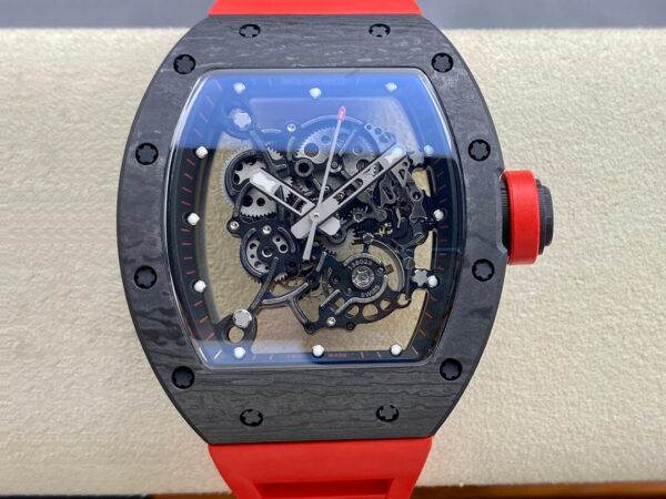 Richard Mille RM-055 Red Rubber Strap | US Replica - 1:1 Top quality replica watches factory, super clone Swiss watches.