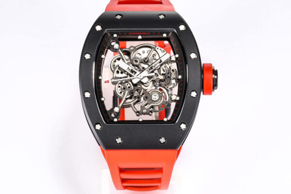 Richard Mille RM-055 Red Rubber Strap BBR Factory | US Replica - 1:1 Top quality replica watches factory, super clone Swiss watches.