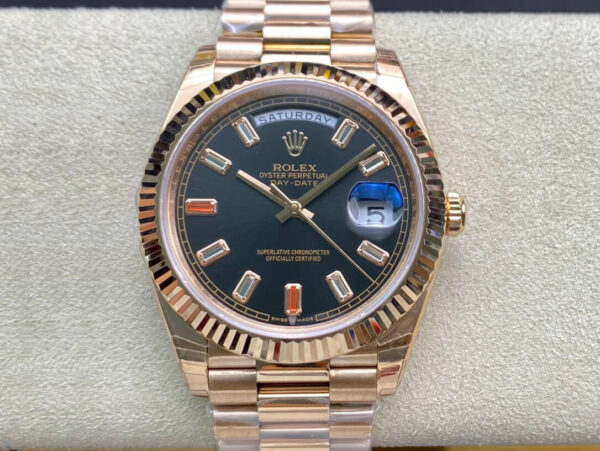 Rolex Day Date Black Dial | US Replica - 1:1 Top quality replica watches factory, super clone Swiss watches.