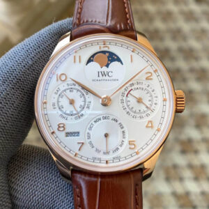 IWC Portuguese Perpetual Calendar IW503302 APS Factory Brown Strap Replica Watches