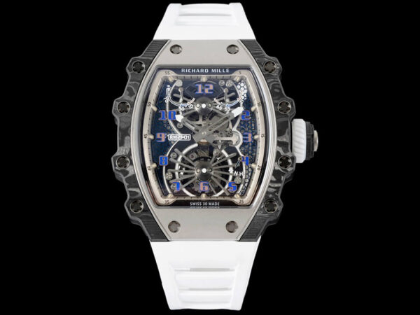 Richard Mille RM21-01 RM Factory Tourbillon Case White Strap Replica Watches