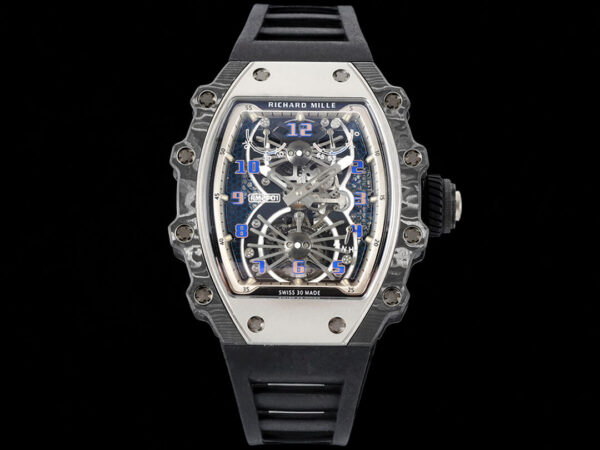 Richard Mille RM21-01 RM Factory Skeleton Dial Black Strap Replica Watches