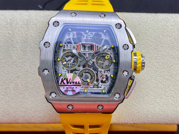 Richard Mille RM011 Yellow Strap | US Replica - 1:1 Top quality replica watches factory, super clone Swiss watches.