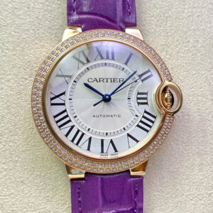 Ballon Bleu De Cartier 36MM WJBB0009 3K Factory Purple Strap Replica Watches