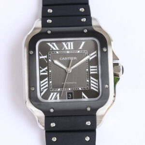 Cartier Santos WSSA0037 GF Factory V2 Black Strap Replica Watches