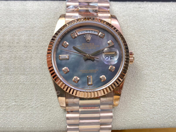 Rolex Day Date 118235 36MM GM Factory Gold Strap Replica Watches