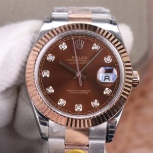 Rolex Datejust M126331-0003 41MM TW Factory Diamond-set Chocolate Dial Replica Watches - Luxury Replica