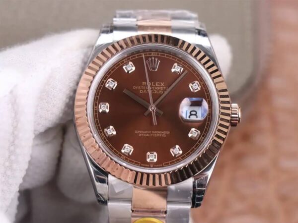 Rolex Datejust M126331-0003 41MM TW Factory Diamond-set Chocolate Dial Replica Watches - Luxury Replica