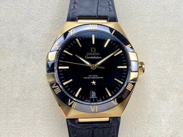 SBF Omega Constellation 131.63.41.21.01.001 VS Factory Black Leather Strap Replica Watches - Luxury Replica