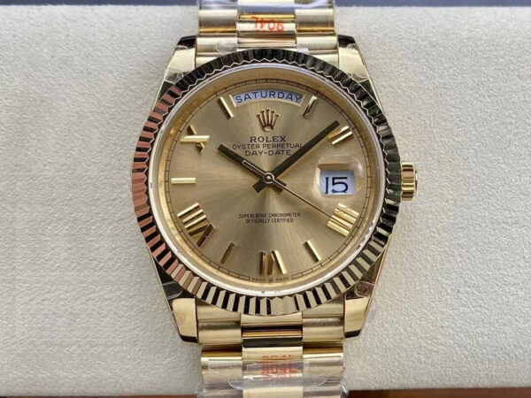 Rolex Day Date M228238-0006 GM Factory Gold Strap Replica Watches - Luxury Replica