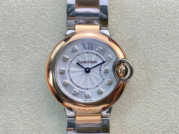 Ballon Bleu De Cartier 28MM W3BB0005 V6 Factory White Diamond Dial Replica Watches - Luxury Replica