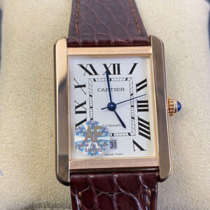 Cartier Tank W5200026 AF Factory Brown Leather Strap Replica Watches - Luxury Replica