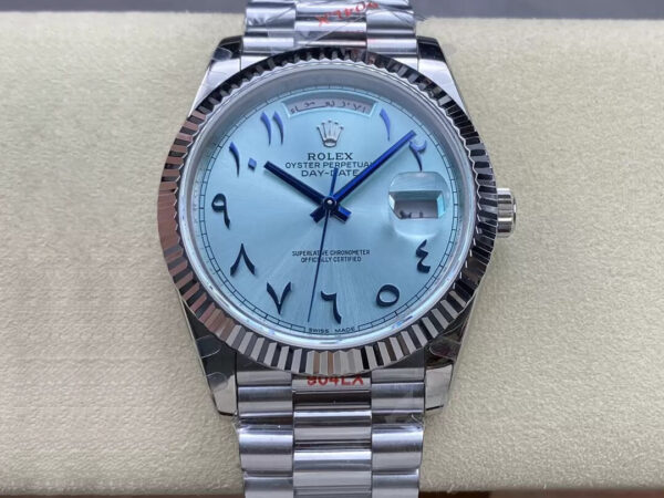 Rolex Day Date M228236 GM Factory V2 Middle Eastern Blue Dial Replica Watches - Luxury Replica